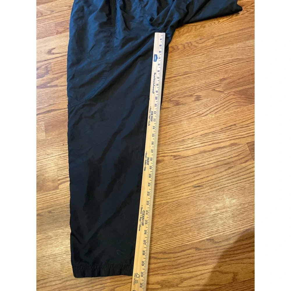Adidas Mens Track Pants XL Black Vintage 90s Baggy Snap Sides Stripes Logo